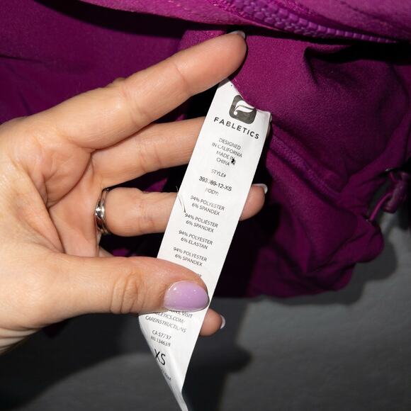 Fabletics Mulberry Purple Ninety‎ Six Windbreaker Jacket Size 4 - Picture 7 of 8